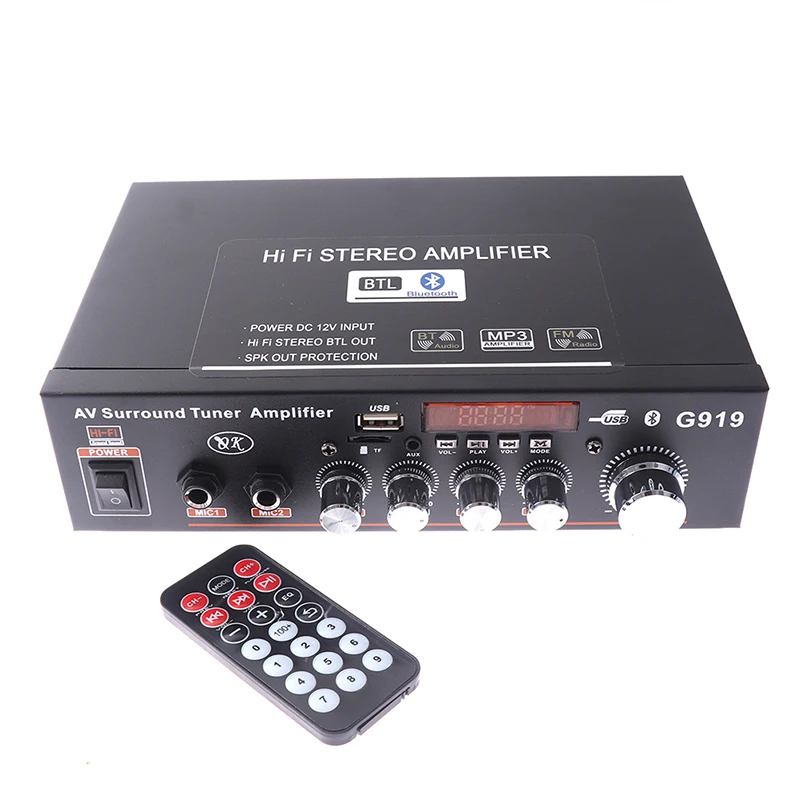 Цифровой усилитель 110 В/220 В bluetooth Hi Fi стерео аудио USB DC/ AC музыкальный