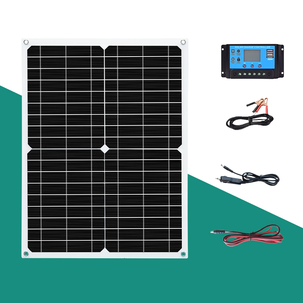 BOGUANG solar panel complete 18V 25W 50w Daily power supply 100w / H Photovoltaic panels kit for 5v USB device 12V battery