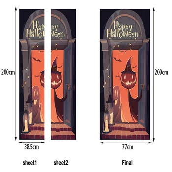 

2pcs/set Pumpkin Ghost Halloween Window Door Sticker Wall Mural Decal Home Decor