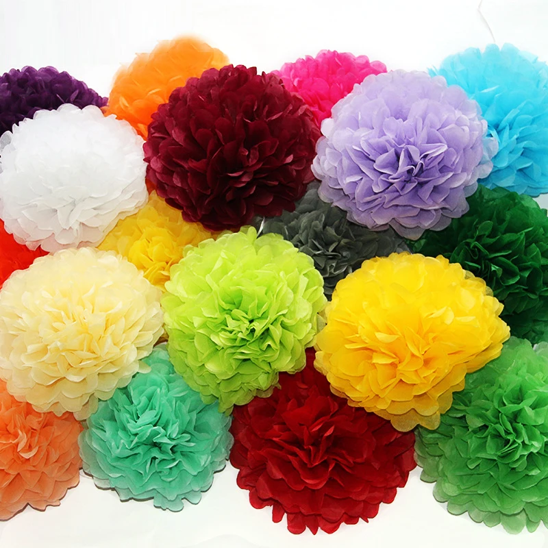 Помпоны из салфетки 25 см 300 шт. 32 цвета|pom pom 25|tissue paper pomspaper poms |