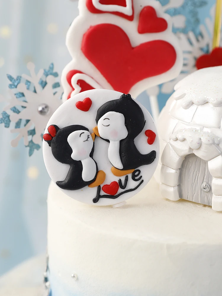 Decoration De Gateau En Forme De Pingouin Igloo Lovebirds Pour Fete Prenatale Anniversaire Patisserie Fournitures De Dessert Cadeaux D Amour Aliexpress