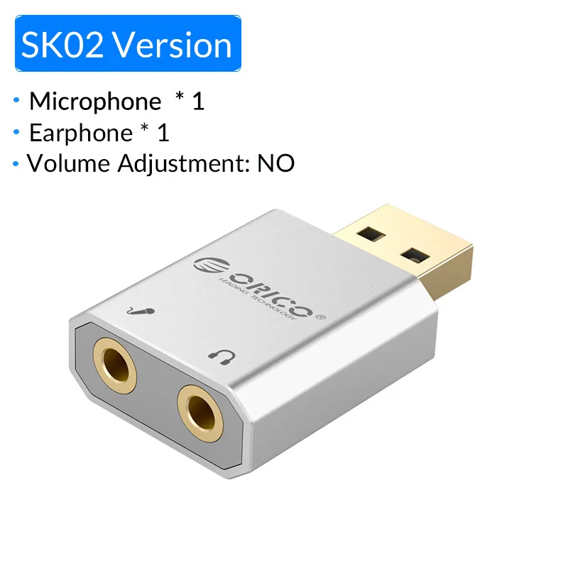 ORICO USB внешняя звуковая карта USB к наушники Audio Интерфейс 3-в-1 для Windows/Mac/Linux микрофон звуковая карта