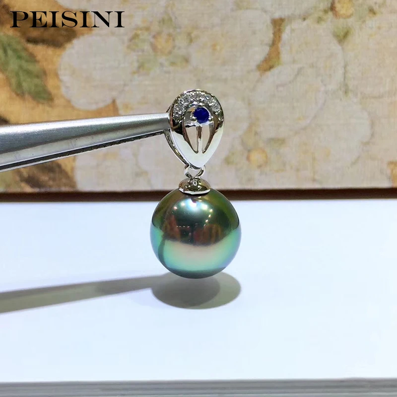 PEISENI G18K Fine Jewelry Pearl Pendants Natural Tahitian Pearl jewelry 10-11mm Pendants For Women Wholesale