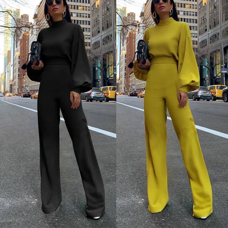 Elegant Street Long Sleeve Black Bodysuit Turtleneck Spandex Overalls For Women Barboteuse Femme Jumpsuit autumn 2020 Elegant Street Long Sleeve Black Bodysuit Turtleneck Spandex Overalls For Women Barboteuse Femme Jumpsuit autumn 2020