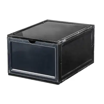 

Transparent Lid Sneakers Stackable Drawer Shoes Storage Box Container Organizer