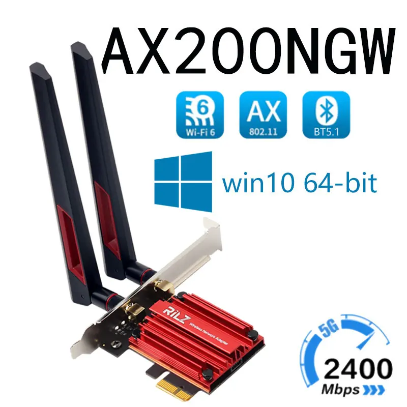 mobile lan adapter Triple Band Gigabit wireless network card AX210 AX200 8265AC cooling desktop wireless network card AX210 supports6G Bluetooth5.2 wireless card for pc Network Cards