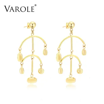 

VAROLE Balance Drop Earrings For Women Gold Color Fashion Statement Jewelry Long Dangle Earrings Oorbellen
