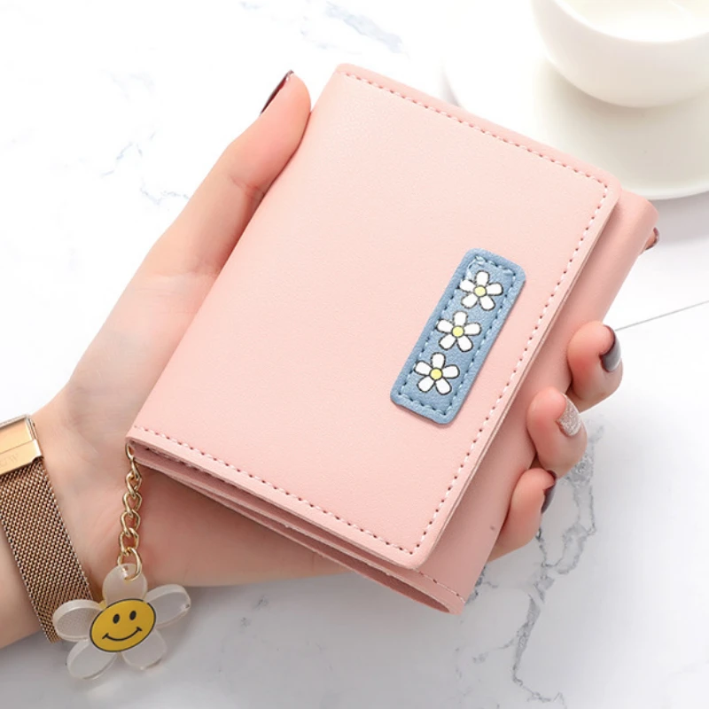 Ladies Folding Wallet Cute Small Coin Purse with Soft Leather Card Holder for Women Female Zipper Money Bags porte monnaie femme | Багаж и