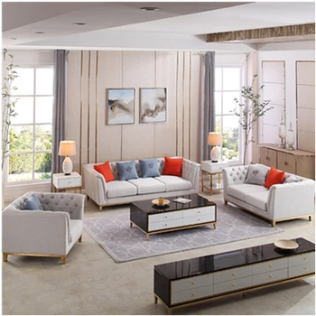 

Modern Living Room simple Nordic Style single cotton fresh color fabric Sofas Chair