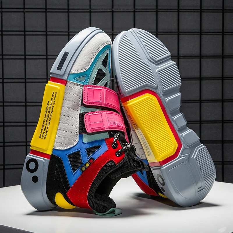 New Roman Fashion Height Increasing Casual Shoes For Male Mesh Breathable Lace-up Thick Sole Men Outdoor Sneakers