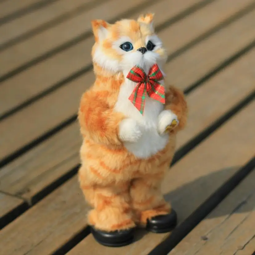 

1 st Nice simulation Cat Electric Yellow Cat Singing and dancing Cat Pop Poison Children Interactive Toys /30 cm