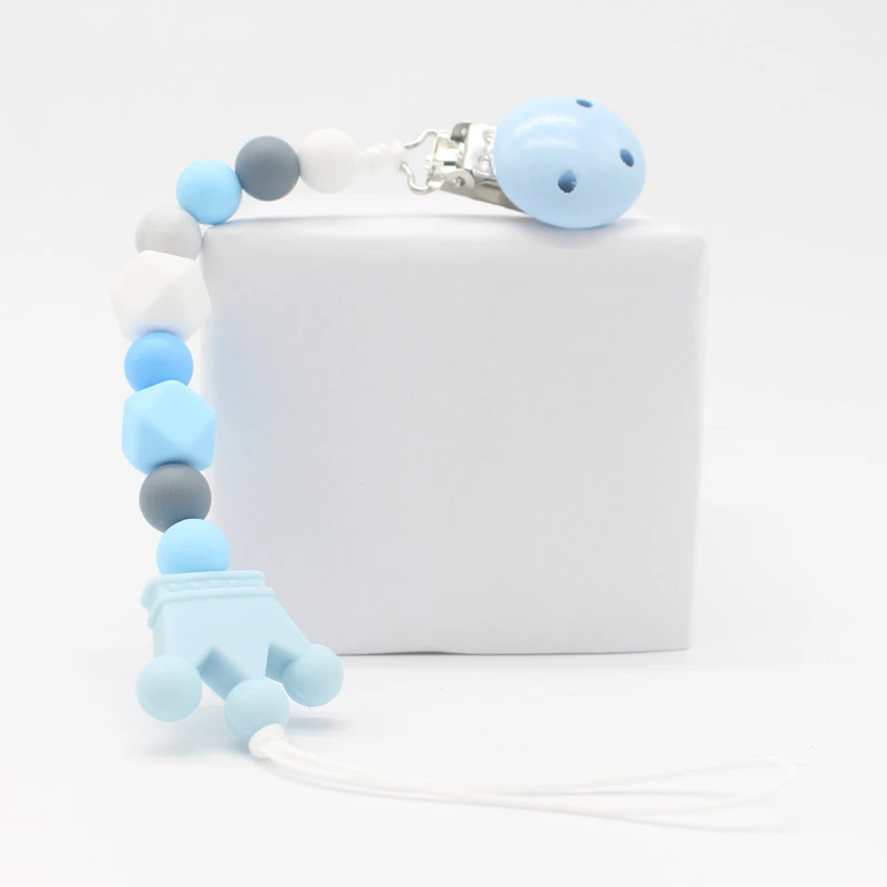 

Silicone Teething Pacifier Clips Beads Silicone Pacifier Chain Holder For Nipples Baby Chew Toys 8 Colors