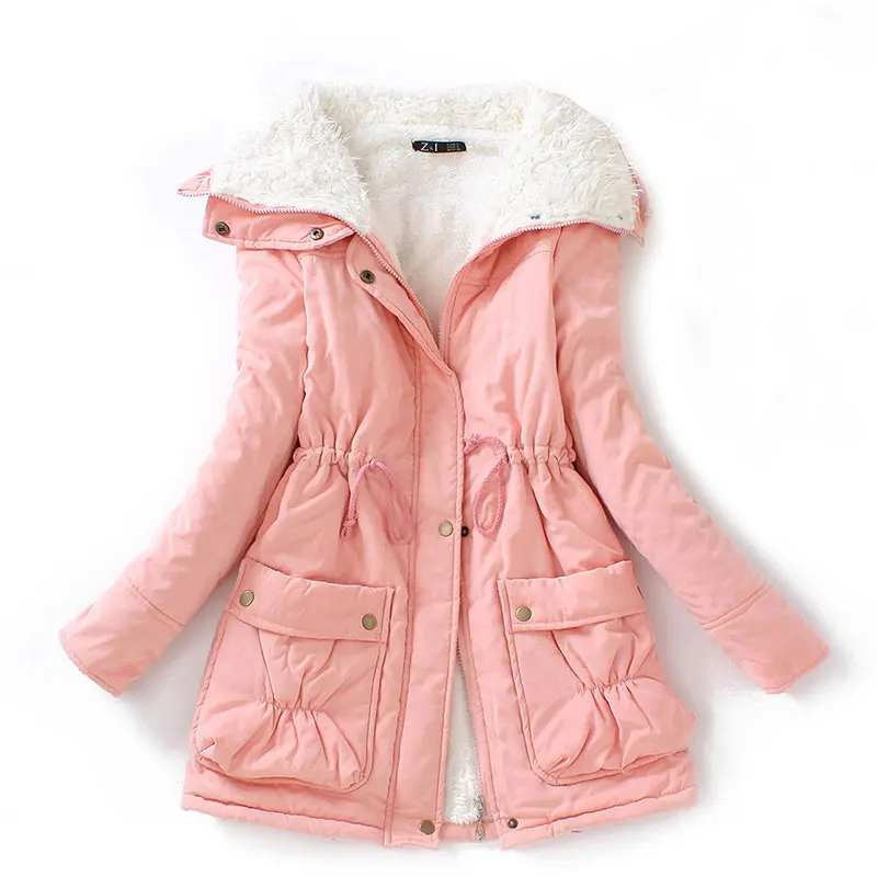 Lusumily, зимняя женская куртка, утолщенная, ватная куртка, женская верхняя одежда, тонкое, Супер теплое пальто, одноцветное, средней длины, с хлопковой подкладкой, парки