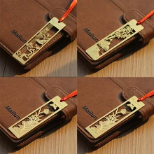 Практичный бамбуковый дизайн для студентов, чтения, школы, металлическая структура, портативный, изысканный подарок, Закладка, вырезка, элегантная