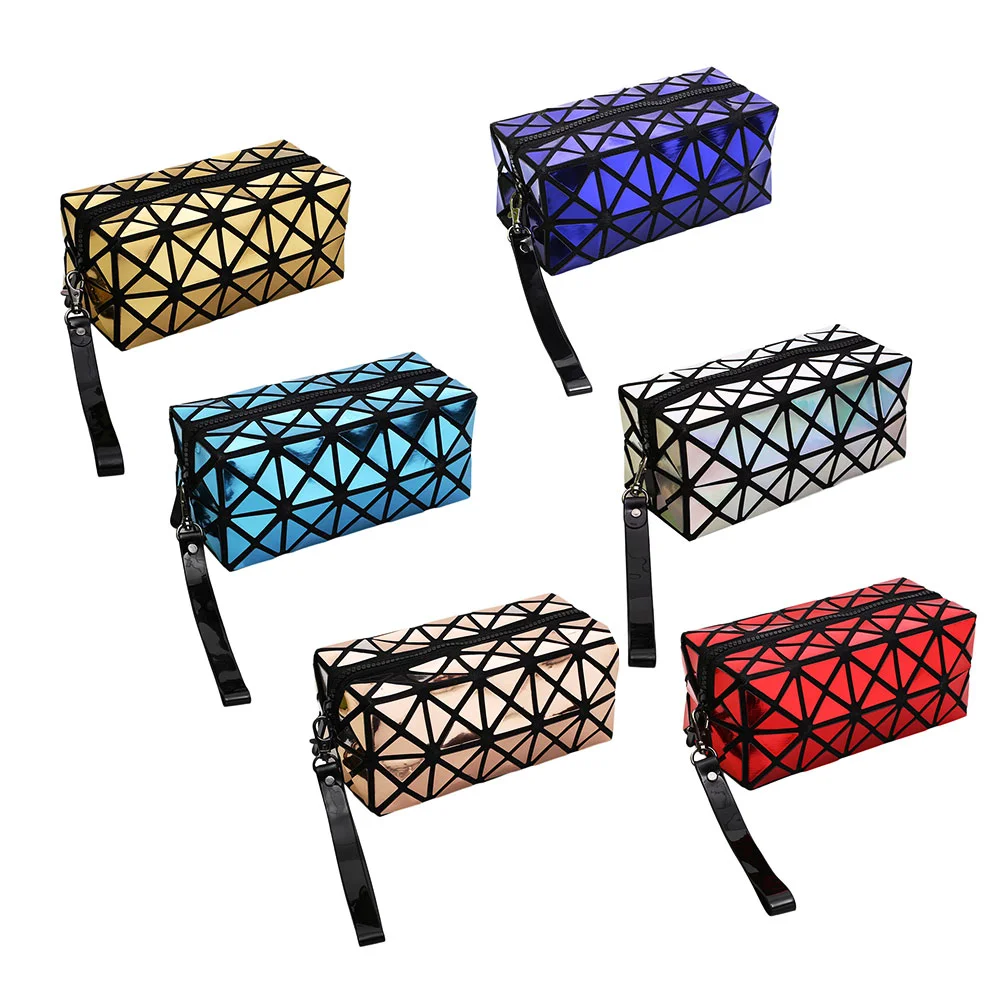 Rectangular diamond folding laser women's Cosmetic Bag