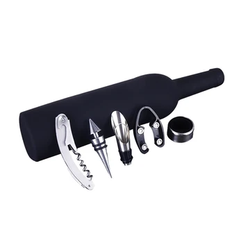 

Wine Opener Kit including 5 pcs tool Stainless Steel Wine Opener Set Wine Ring Wine Decanter Bottle Wine Pourer Opener Cutter