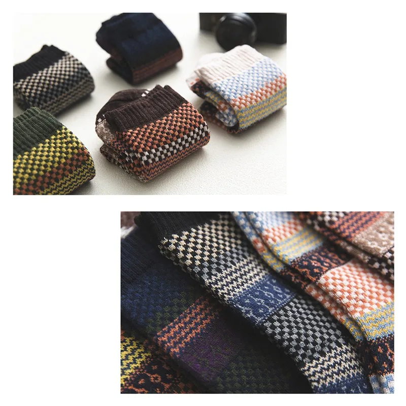 Japanese Style Autumn Winter Men Wool Socks Fashion Soft Thick Socks Men Cashmere Casual Rabbit Wool Mixture Yarn Warm Socks