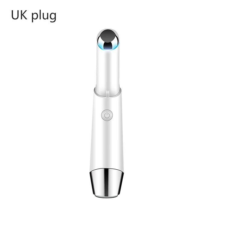 White UK Plug Глаз электронный прибор для массажа отрицательный ионный Фотон терапия против старения удаление морщин массажер забота о коже машина красота инструмент - Цвет: White UK Plug