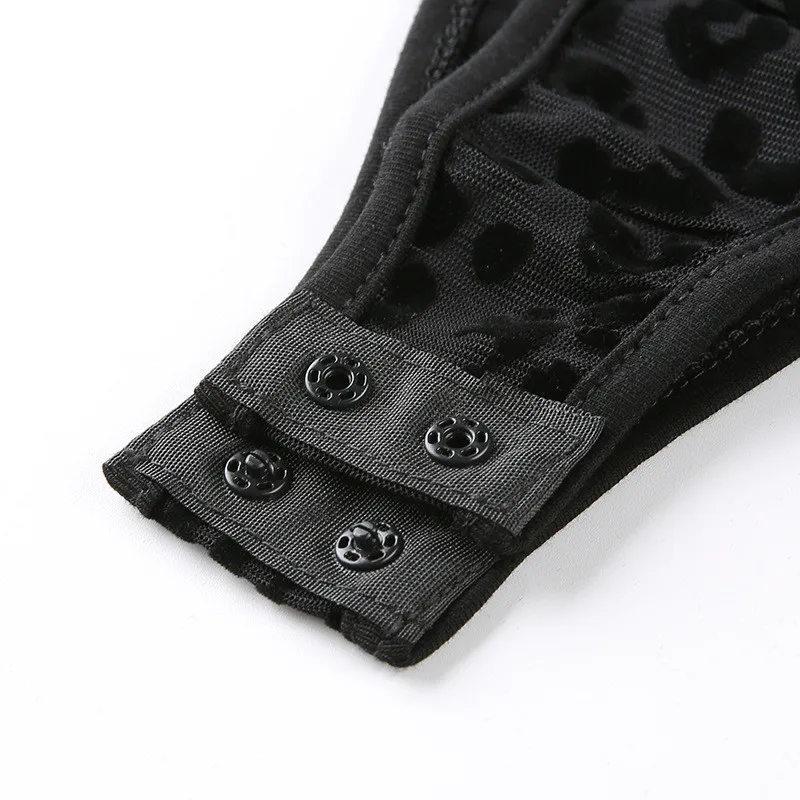 mesh leopard bodysuit women24