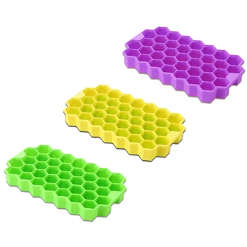 

Ice Cube Trays (3 Packs), Silicone Ice Cube Molds with Removable Lid, Ice Trays Food Grade Silica Gel Flexible,BPA Free Stackabl