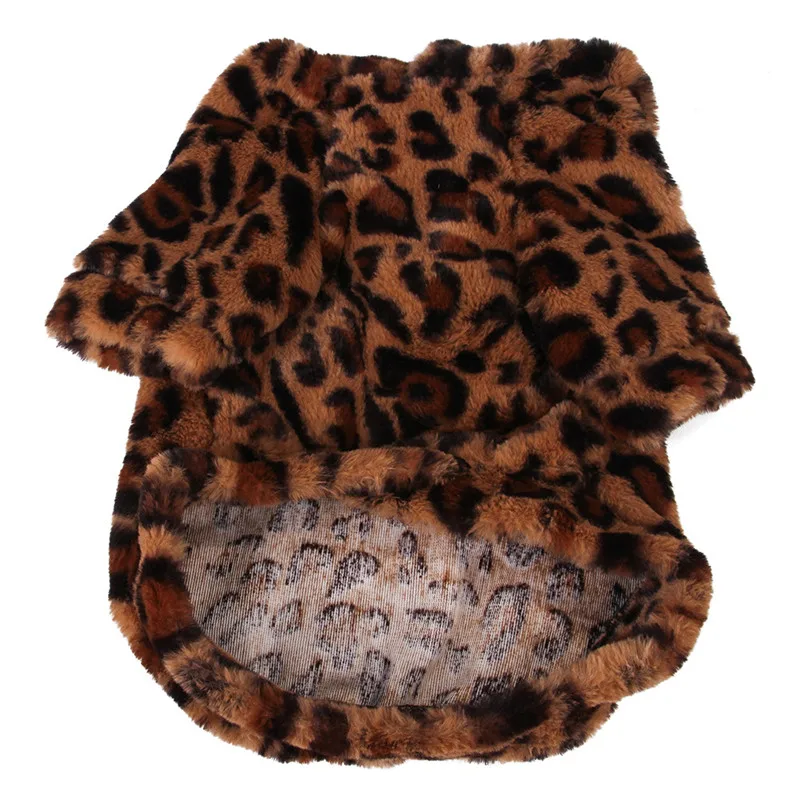Модная одежда для собак с леопардовым принтом; толстовка с капюшоном; сезон осень-зима; теплое флисовое пальто для щенков; одежда Teddy для чихуахуа