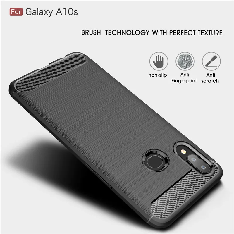 

For Samsung Galaxy A10S 2019 case Carbon Fiber Bumper Rugged TPU Cover For Galaxy A20S A10 A20 S Shockproof Protective Coque