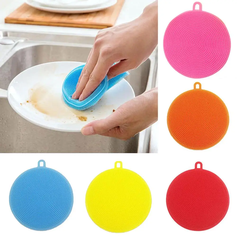 

Silicone Round Bowl Pan Pot Cleaning Washing Brush Scrubber Home Kitchen Tool hot sales 2019
