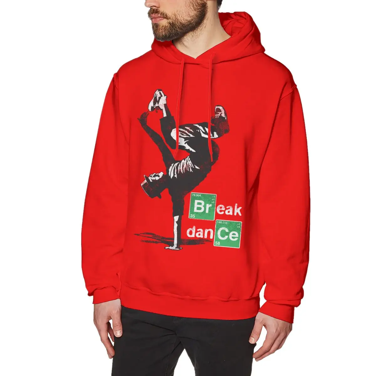 Breaking bad Hoodies Cartoon Design Break Dance Sweatshirt Crazy Top Design For Man - Color: red