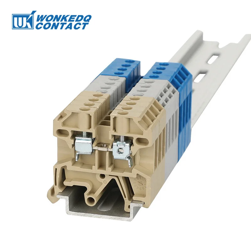 100Pcs SAK2.5EN Universal Screw Connection Feed-through Wire Electrical Connector DIN Rail Terminal Block