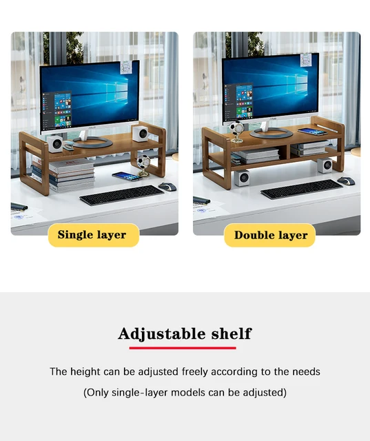 Factory Manufacture Customized Modern Home Office Furniture Portable Wooden  Computer Monitor Laptop Desk Monitor Riser Stand with Angled Feet - China  Monitor Stand, Laptop Stand