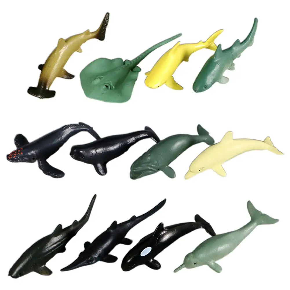 Mini Marine ocean sealife animals sets bule whale shark killer whale