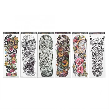 

5 Types Tattoo Sticker Temporary Fake Full Arm Neck Body Art Tattoo Transfer Stickers Temporary