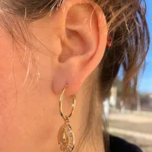 Трендовые золотые текстурированные серьги-кольца с гравировкой в виде капли слезинки для женщин, великолепные ювелирные изделия