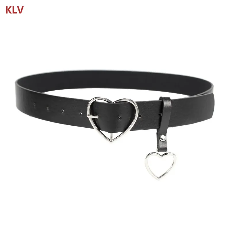 KLV пояс из искусственной кожи для женщин с металлическим сердечком корсет свадебное платье Harajuku пояс