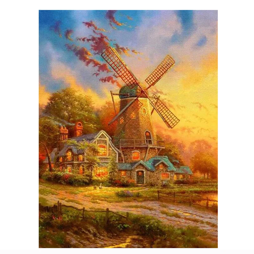 100-Full-5D-Diy-Daimond-Painting-Windmill-flower-3D-Diamond-Painting-square-Rhinestones-Diamant-Painting-Embroidery