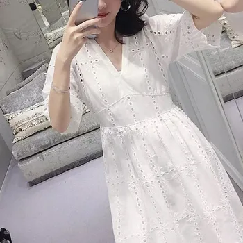 

Women Strap Long Over The Knee Hollow Lace Decoration Maternity Two-piece Dress