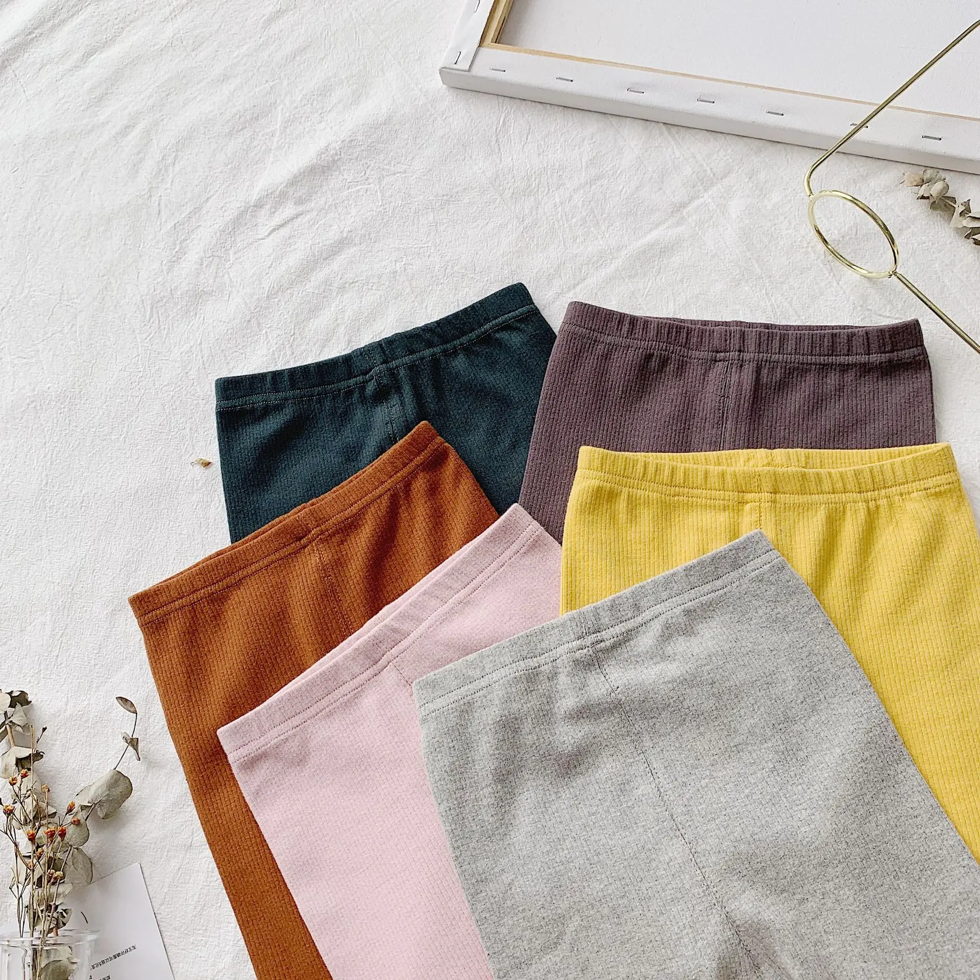 Леггинсы для девочек 2019 г. Новые Осенние милые повседневные брюки для маленьких девочек Детские однотонные леггинсы штаны для девочек