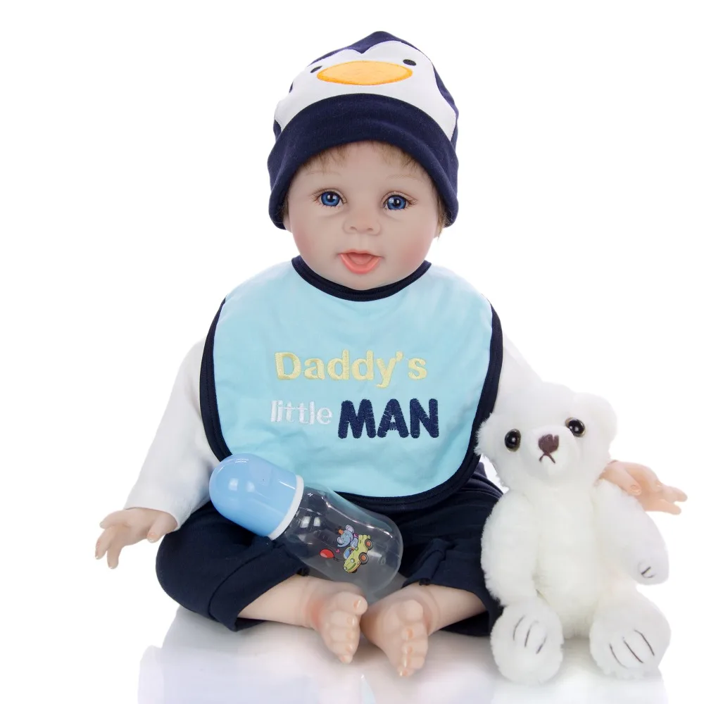 Изысканный хлопок reborn baby 55 см 3/4 силиконовая кукла реборн Реалистичная кукла новорождённого моделирования раннего образования реквизит Bebe игрушка для девочек