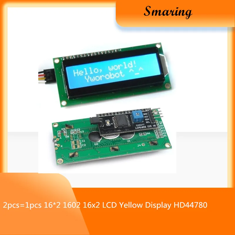 Yellow Display IIC//I2C//TWI//SPI Serial Interface 1602 16X2 LCD Module
