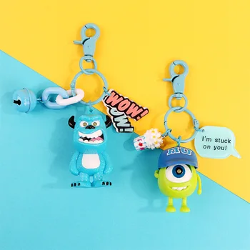 

2020 Hot Q Version Monsters Inc University Mike Wazowski Keychains Sully Action Figure Model Keychain Toys Dolls Gift Keyring
