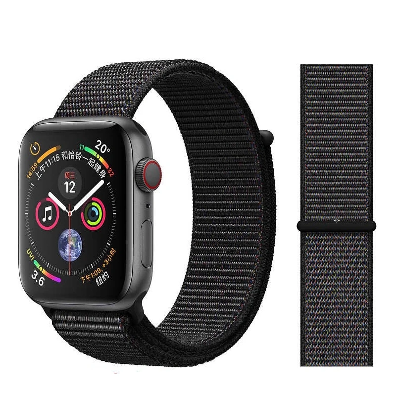 Петля, тканый нейлоновый ремешок для apple watch, ремешок 42 мм, 38 мм, спортивный тканевый нейлоновый браслет 44 мм 40 мм наручных часов iwatch, 4/3/2/1