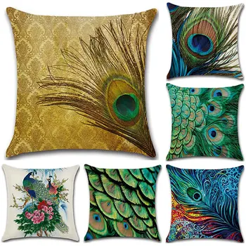 

pillow 45x45cm Square Decorative Throw Pillow Case Geometric Striped Print Flower Pillowcase For Home housse de coussin