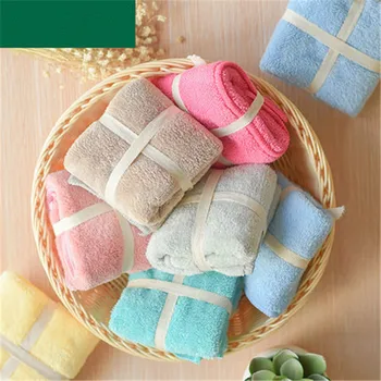 

4Pcs/Lot 100% Cotton Solid Face Towels Bath Towel Beach Towel For Adults Kids Candy Colors Soft High Absorbent Antibacterial