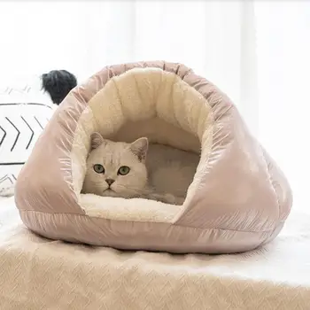 

Cute Thicken Cat Nest Cat Bed Keep Warm Closed Funny Slippers Nest Indoor Kennel Deep Thick Sleep Cat Nest Cat Supplies