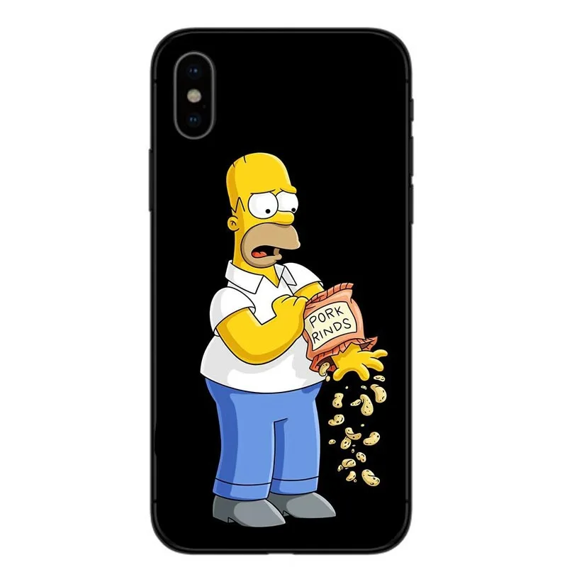 Черный силиконовый чехол для телефона Симпсон чехол для iPhone 5 5S SE 6 6s 7 8 Plus X 10 XR XS Max Барт Симпсон Забавный мультяшный чехол