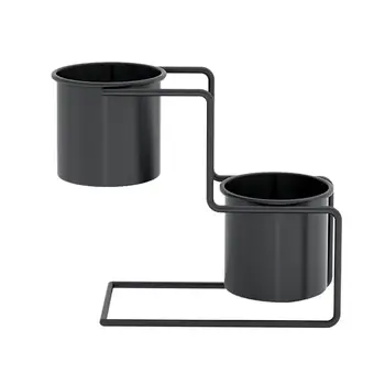 

1PC Flowerpot Shelf Iron Art Flower Stand Modern Simple Flower Pot Decor Desktop Plants Bonsai Rack For Home Office (Black)