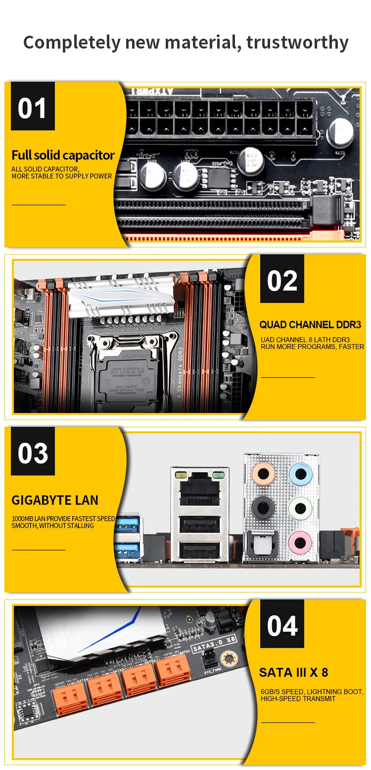 Экстремальная игровая Материнская плата Intel X99 LGA 2011-3 с четырехканальный DDR3 до 256 ГБ 3-way PCIE 3rd Gen x16 слоты