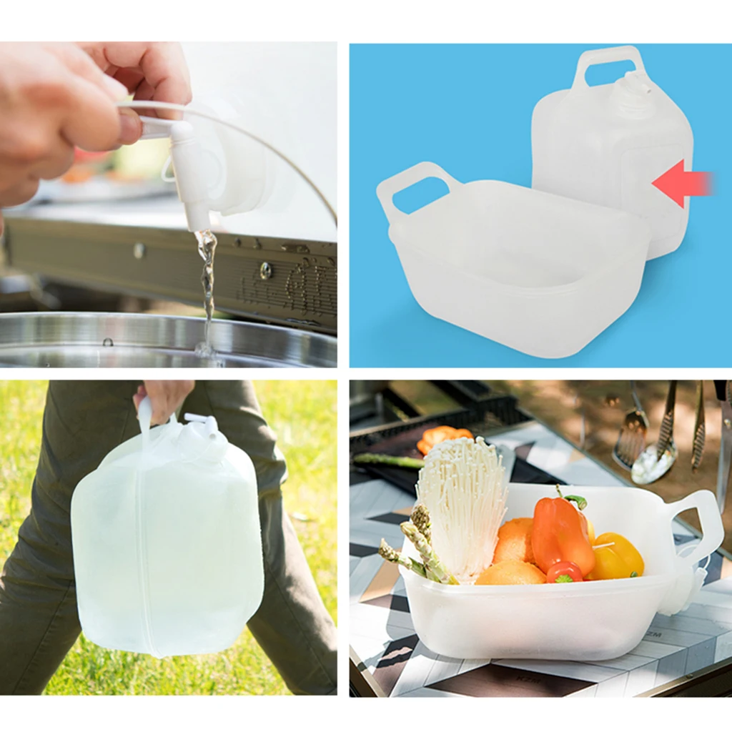 10L LDPE  Portable Collapsible Water Container Water Carrier Folding Basin Water Bucket For Car Home Outdoor Camping Travel
