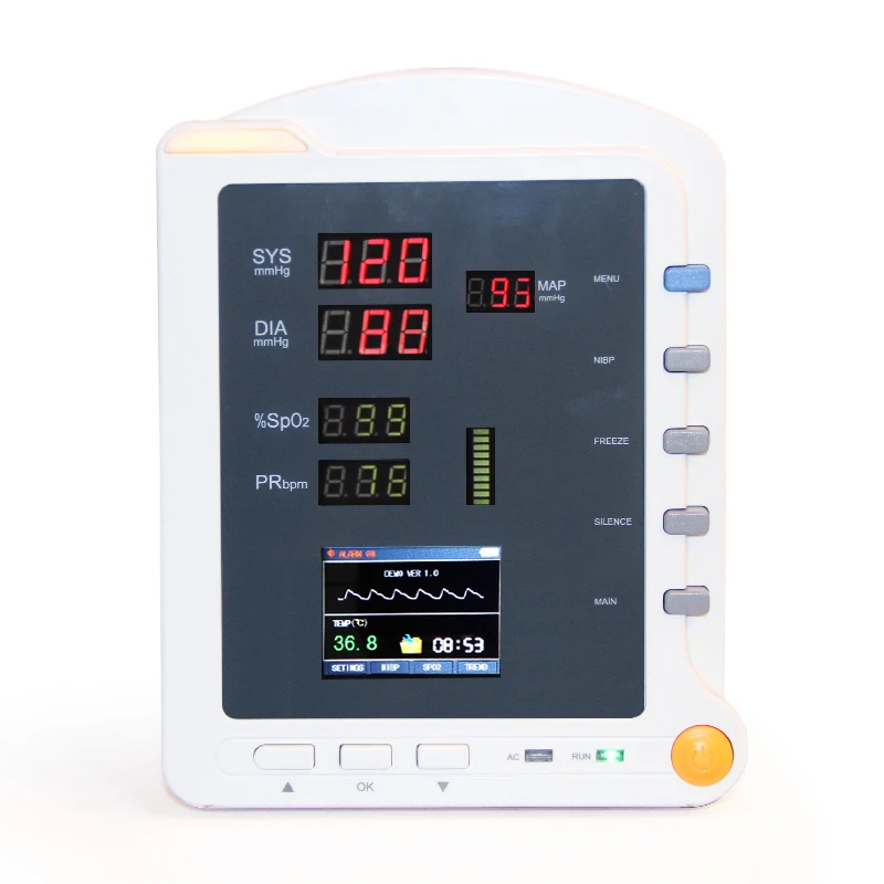 CONTEC ICU Patient Monitor SPO2 Pulse Rate TEMP NIBP Vital Signs Monitor CMS5100 Multi Parameters