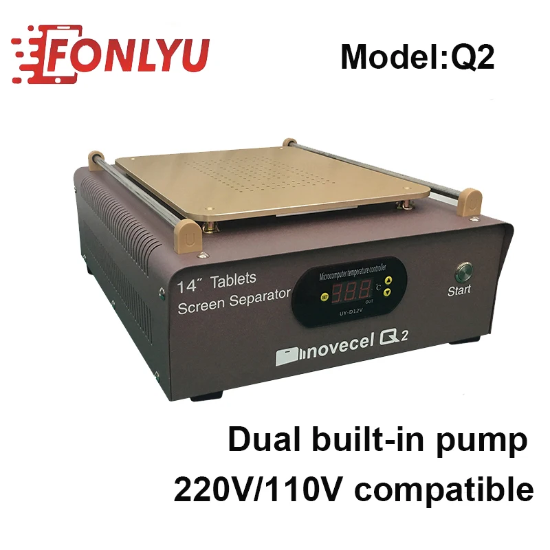 

New Hot Selling Novecel Q2 14 Inches LCD Screen Separator Machine Dual Built-In Pump For iPhone Samsung Repair Tools 110V/220V